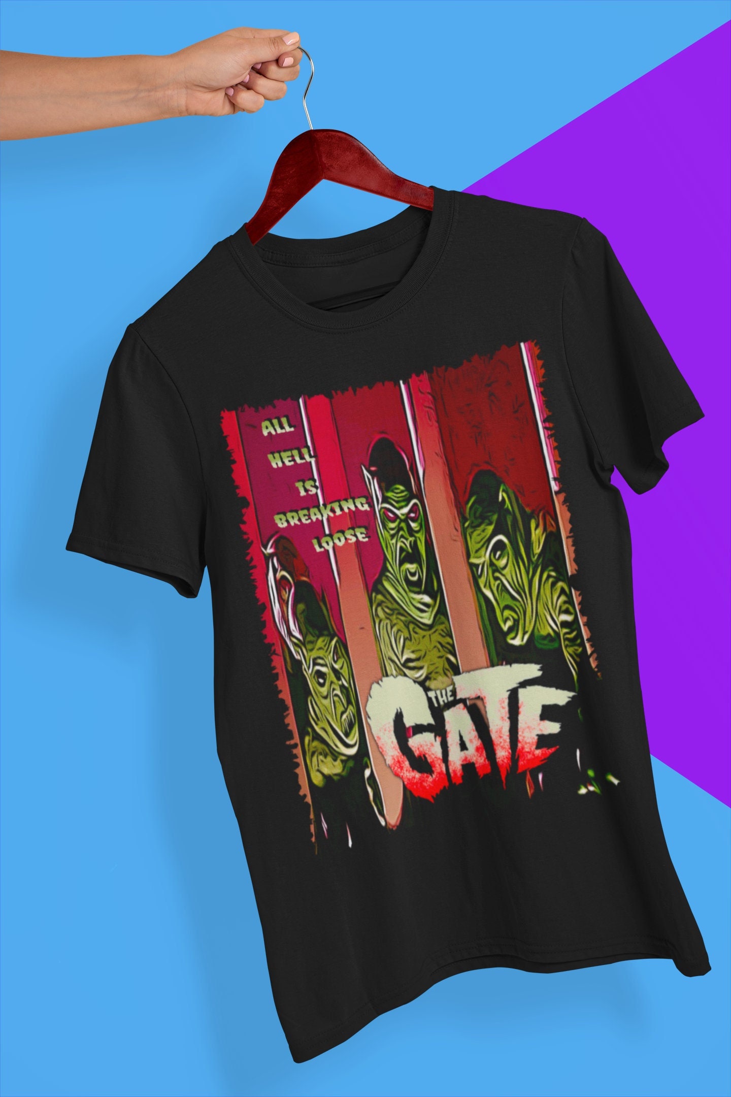 Retro Design The Gate Movie Halloween Unisex T-Shirt Retro Design The Gate Movie Halloween Unisex T-Shirt