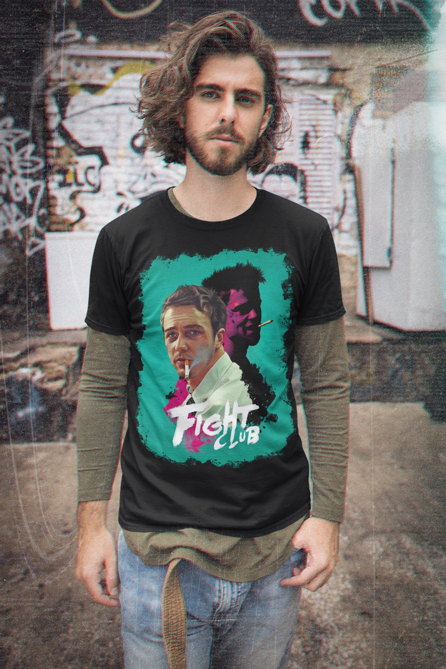 Retro Fan Art Fight Club Halloween Unisex T-Shirt Retro Fan Art Fight Club Halloween Unisex T-Shirt