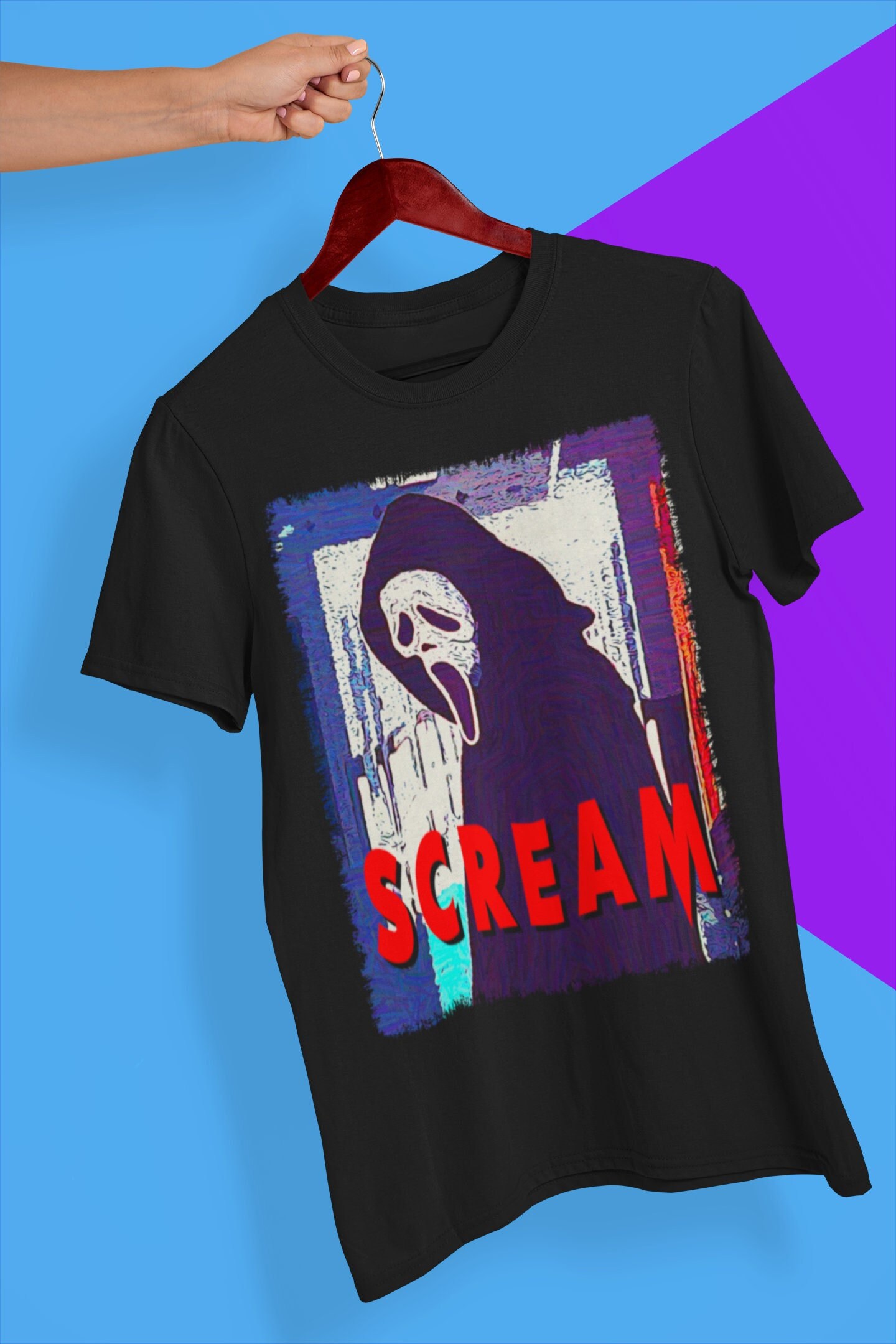 Retro Ghostface Scream Movie Halloween Unisex T-Shirt Retro Ghostface Scream Movie Halloween Unisex T-Shirt