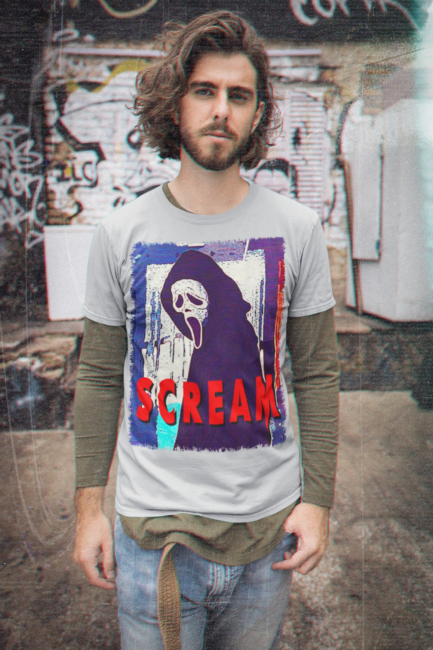 Retro Ghostface Scream Movie Halloween Unisex T-Shirt Retro Ghostface Scream Movie Halloween Unisex T-Shirt