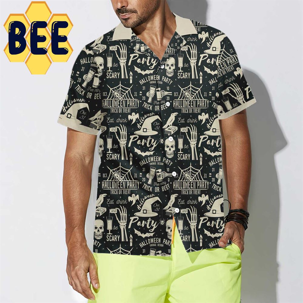 Retro Halloween Beer Party Hawaiian Shirt Retro Halloween Beer Party Hawaiian Shirt