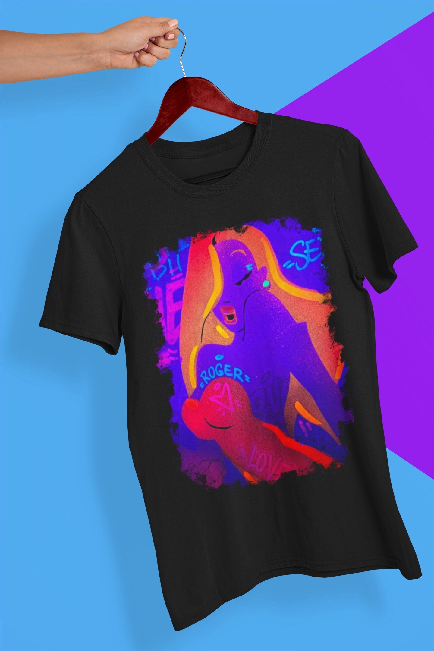 Retro Jessica Rabbit Stylized Halloween Unisex T-Shirt Retro Jessica Rabbit Stylized Halloween Unisex T-Shirt