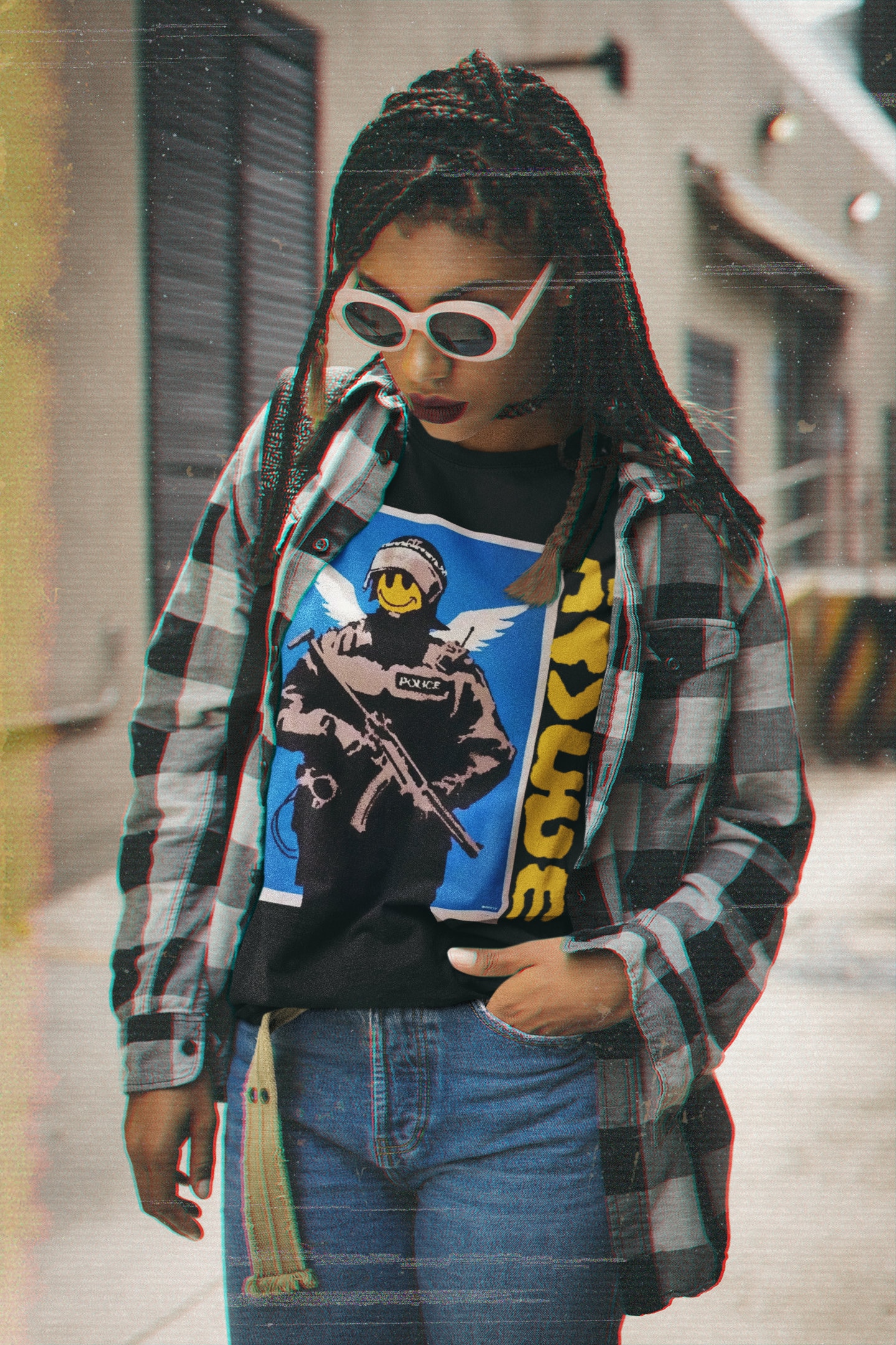 Retro Style Banksy Street Art Halloween Unisex T-Shirt Retro Style Banksy Street Art Halloween Unisex T-Shirt