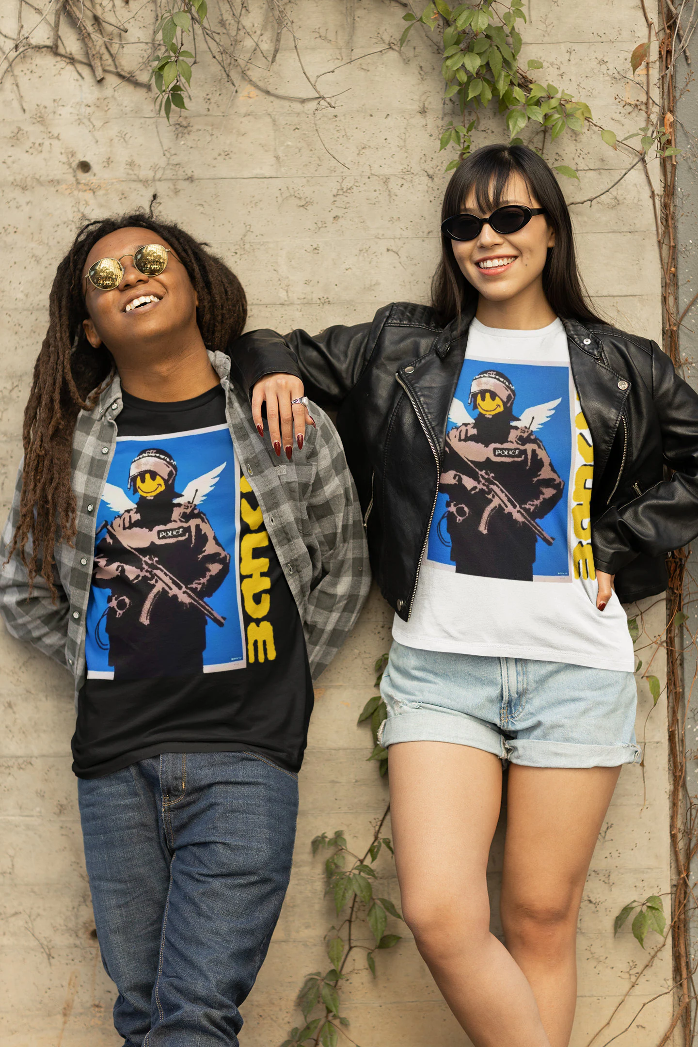 Retro Style Banksy Street Art Halloween Unisex T-Shirt Retro Style Banksy Street Art Halloween Unisex T-Shirt
