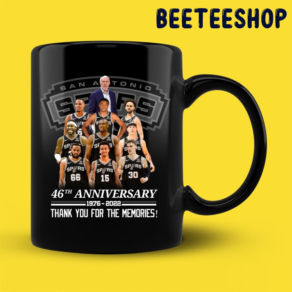 San Antonio Spurs 46th Anniversary 1976 2022 Thank You For The Memories Mug San Antonio Spurs 46th Anniversary 1976 2022 Thank You For The Memories Mug