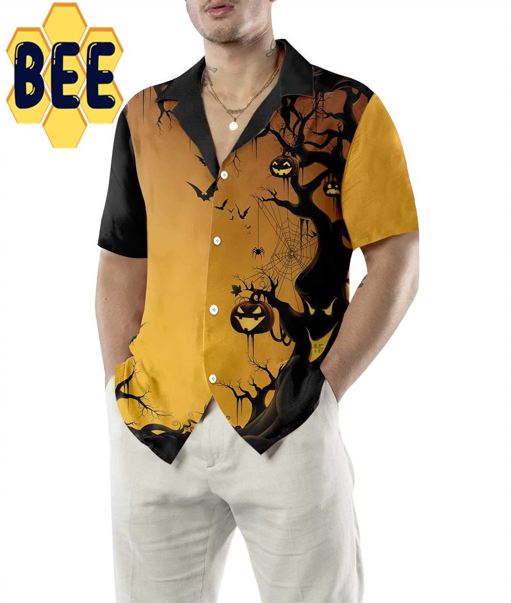 Scary Halloween Tree Hawaiian Shirt Scary Halloween Tree Hawaiian Shirt
