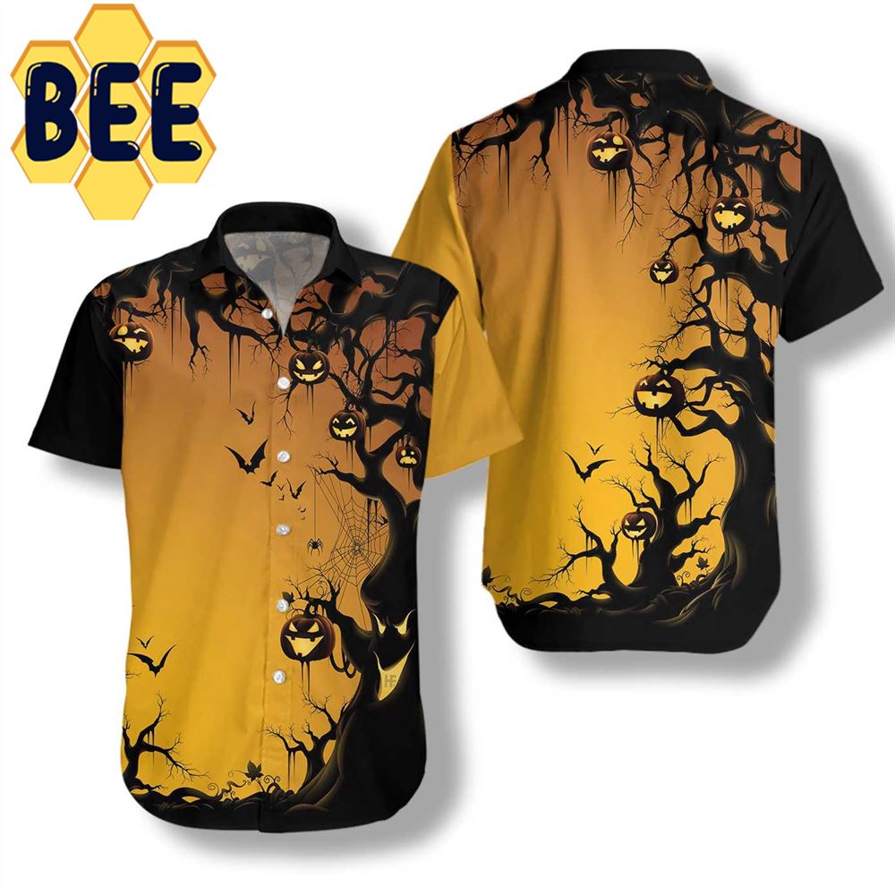 Scary Halloween Tree Hawaiian Shirt Scary Halloween Tree Hawaiian Shirt