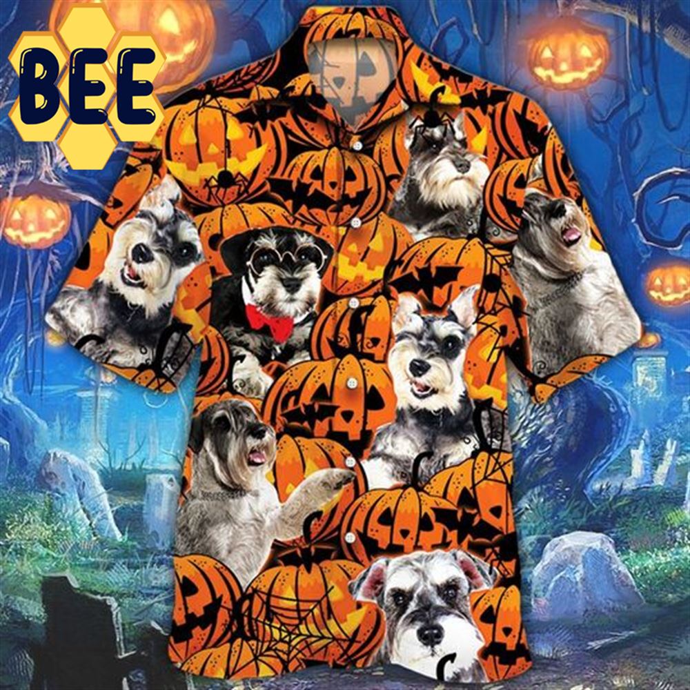 Schnauzer Dog Lover Pumpkins Halloween Hawaiian Shirt Schnauzer Dog Lover Pumpkins Halloween Hawaiian Shirt