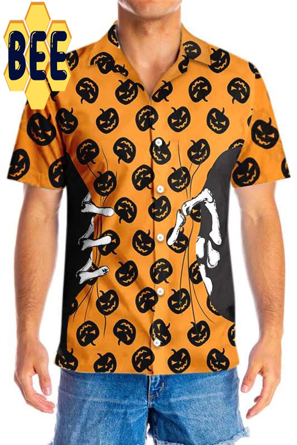 Skeleton Hand Halloween Hawaiian Shirt Skeleton Hand Halloween Hawaiian Shirt
