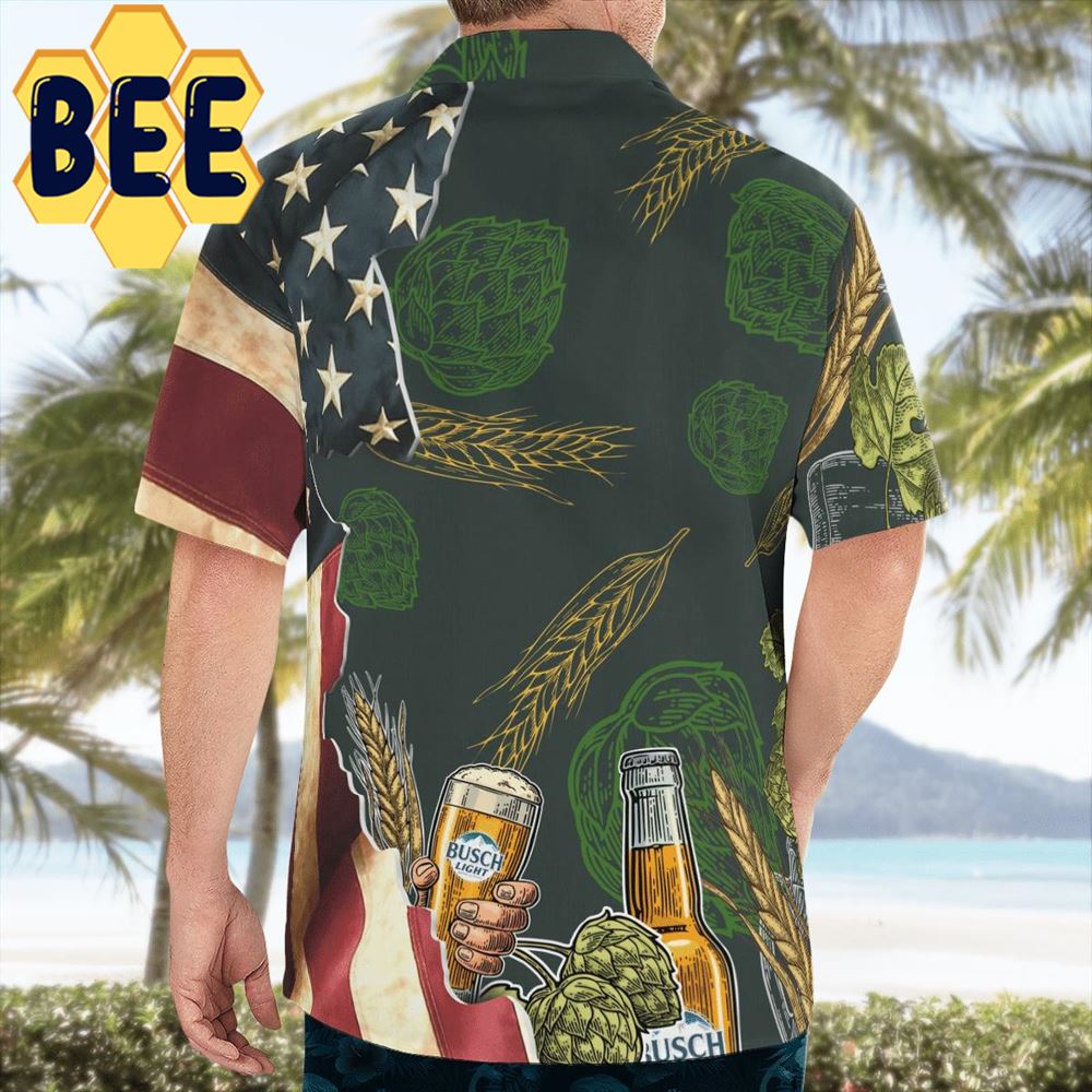 Skull Busch Light Beer Hawaiian Shirt Skull Busch Light Beer Hawaiian Shirt