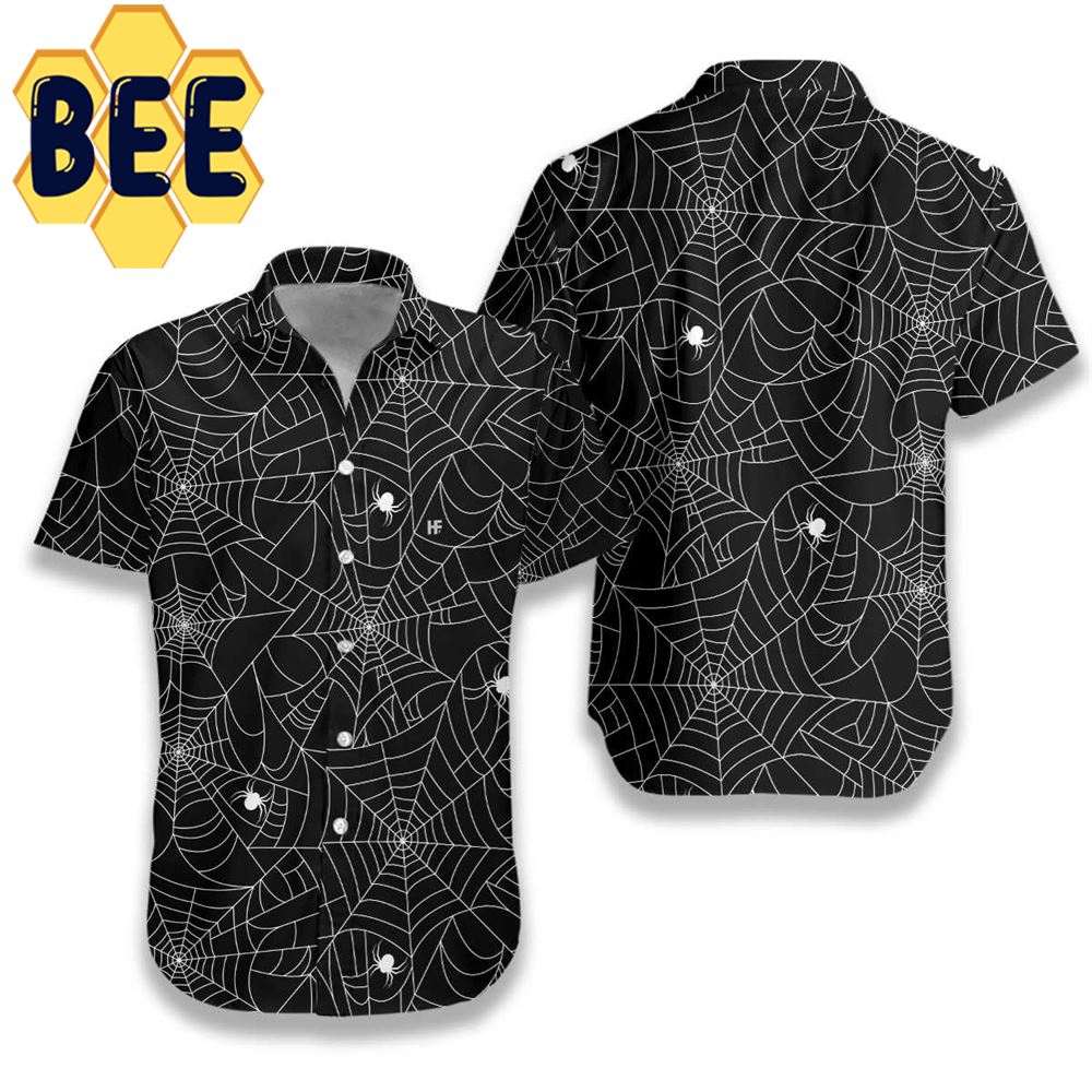 Spider Web Halloween Hawaiian Shirt Spider Web Halloween Hawaiian Shirt