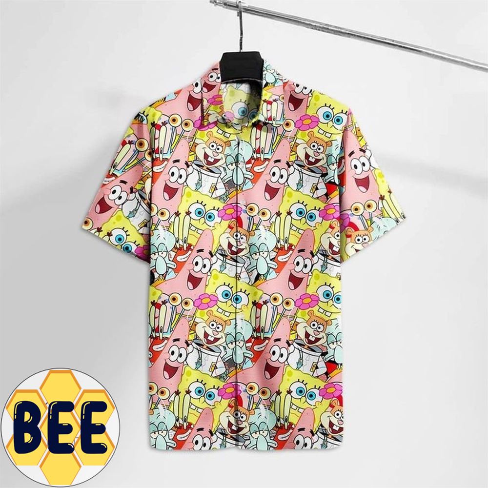Squarepants Sponge And Friends Hawaiian Shirt Squarepants Sponge And Friends Hawaiian Shirt