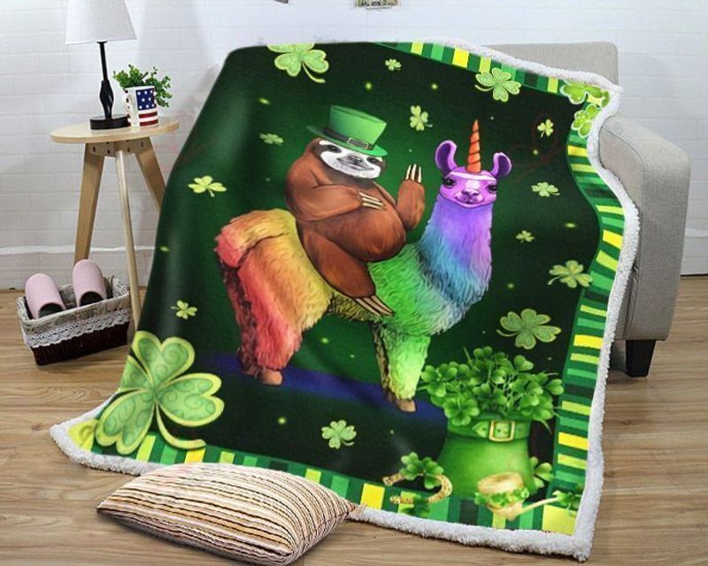 S.T Patrick Day Llama And Sloth Premium Comfy Sofa Throw Blanket S.T Patrick Day Llama And Sloth Premium Comfy Sofa Throw Blanket