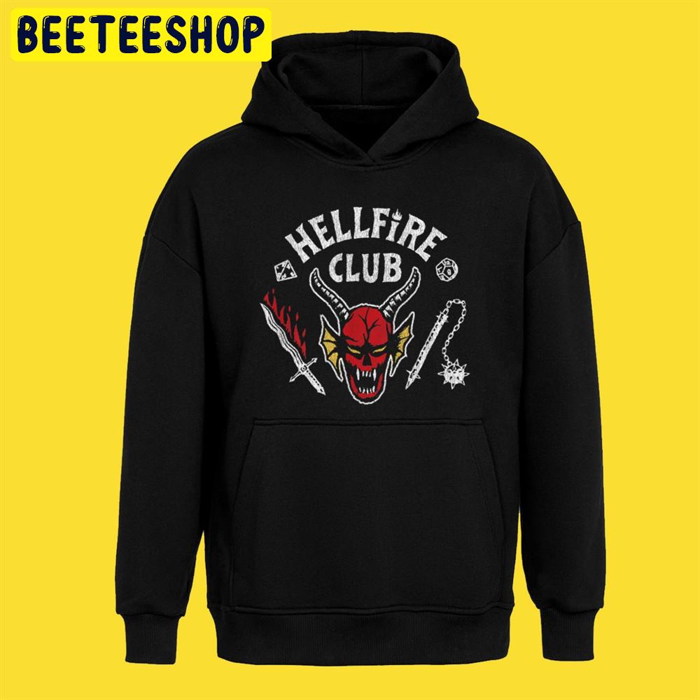 Stranger Things 4 Hellfire Club Skull ' Weapons Unisex T-Shirt Stranger Things 4 Hellfire Club Skull ' Weapons Unisex T-Shirt