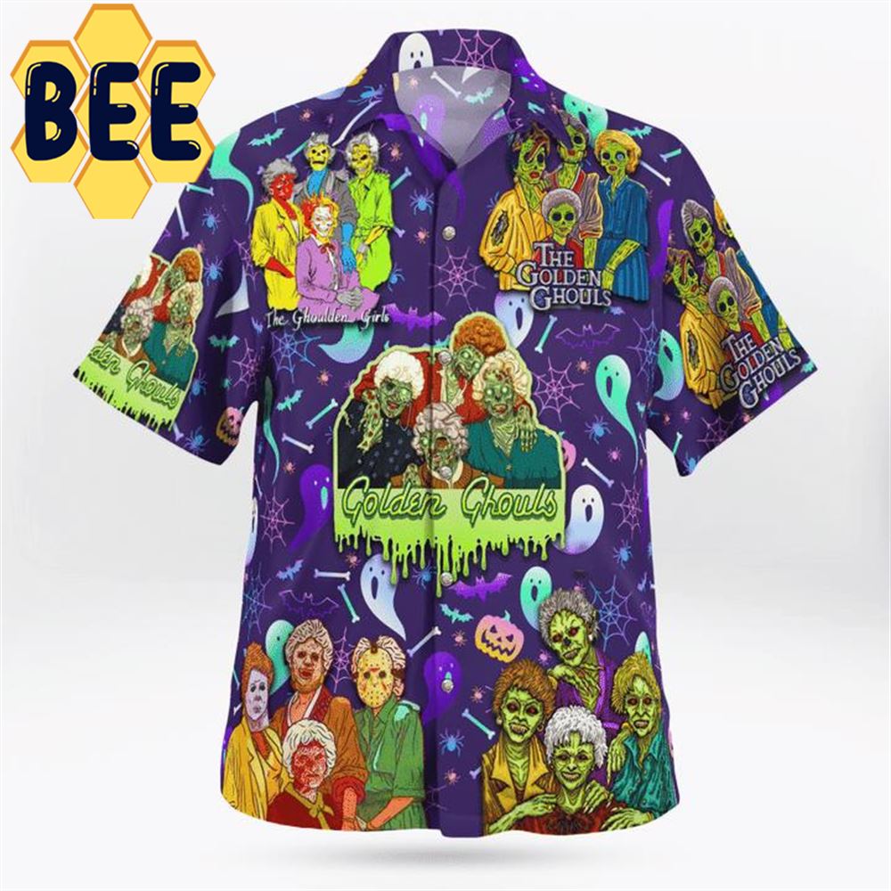 The Golden Ghouls Golden Girls Movie Halloween Hawaiian Shirt The Golden Ghouls Golden Girls Movie Halloween Hawaiian Shirt