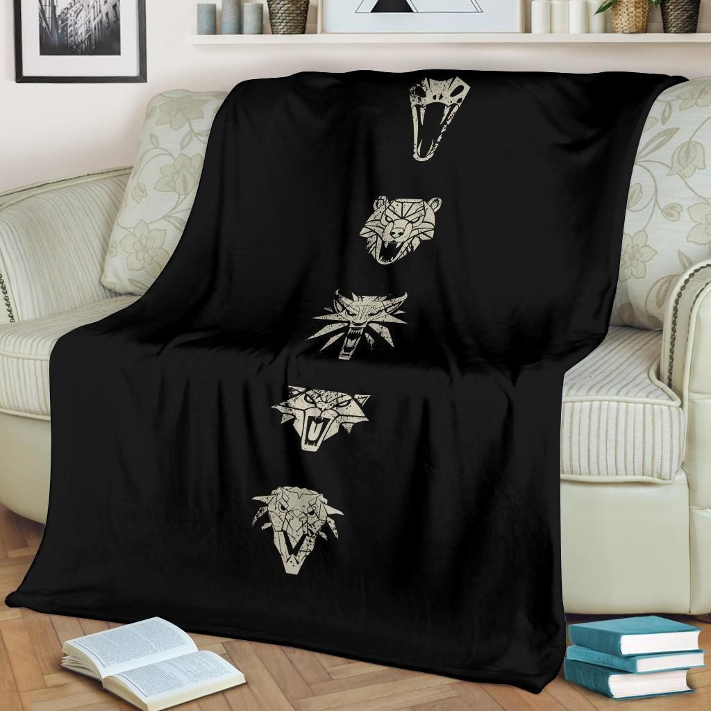 The Witcher Schools Emblem Fleece Blanket Throw Blanket Gift The Witcher Schools Emblem Fleece Blanket Throw Blanket Gift
