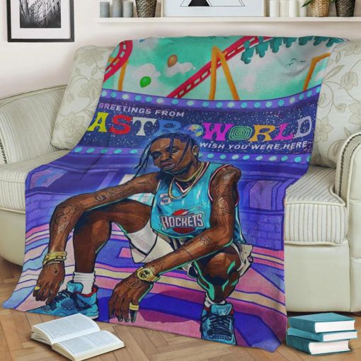 Travis Scott Fleece Blanket Throw Blanket Gift 1 Travis Scott Fleece Blanket Throw Blanket Gift 1