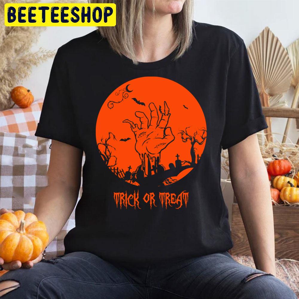 Trick Or Treat Hand Design Halloween Unisex T-Shirt Trick Or Treat Hand Design Halloween Unisex T-Shirt