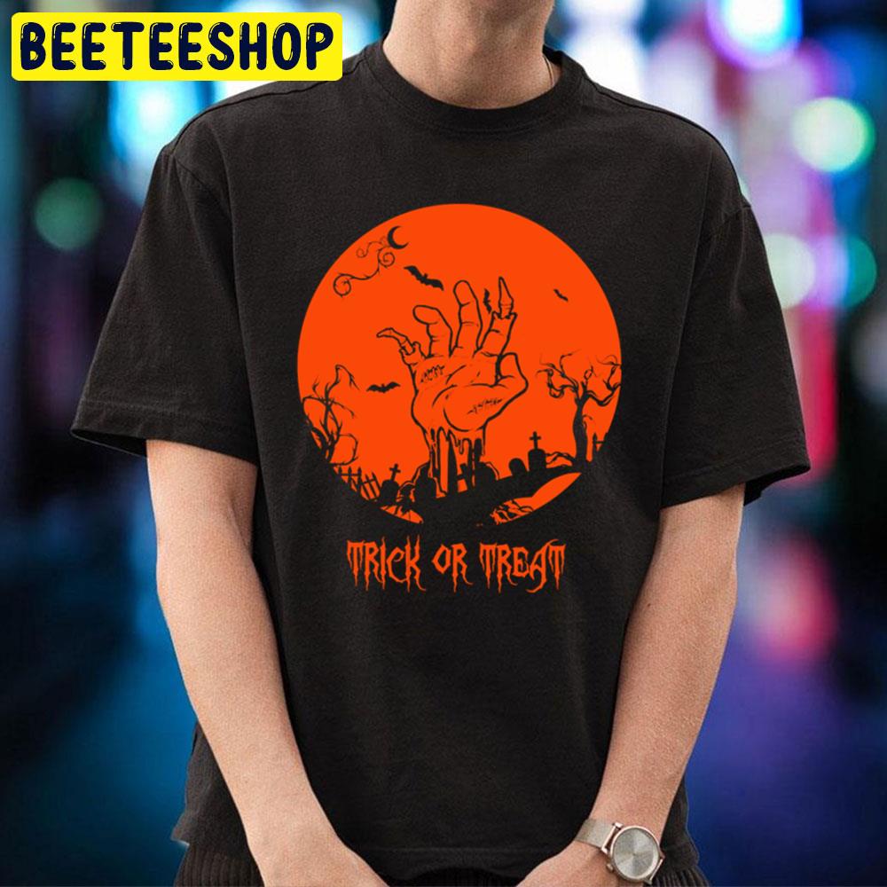 Trick Or Treat Hand Design Halloween Unisex T-Shirt Trick Or Treat Hand Design Halloween Unisex T-Shirt