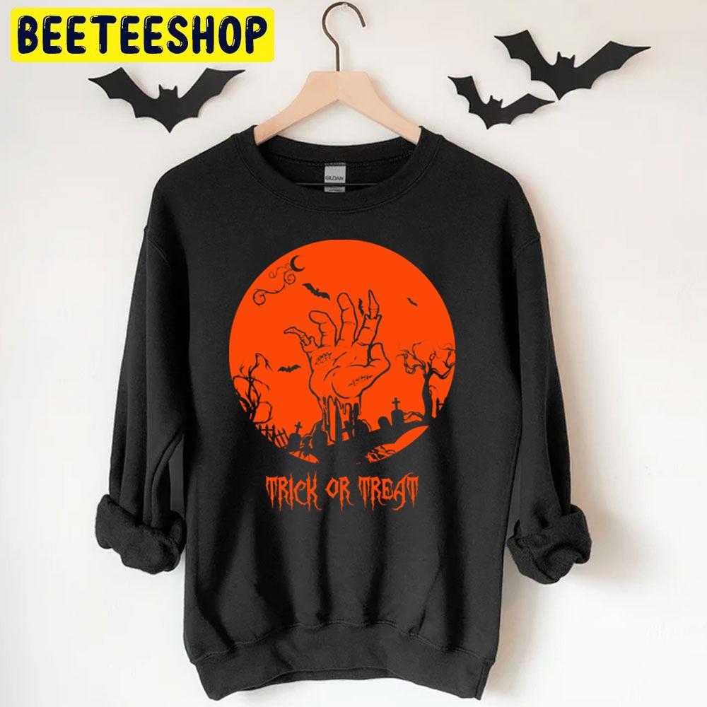 Trick Or Treat Hand Design Halloween Unisex T-Shirt Trick Or Treat Hand Design Halloween Unisex T-Shirt