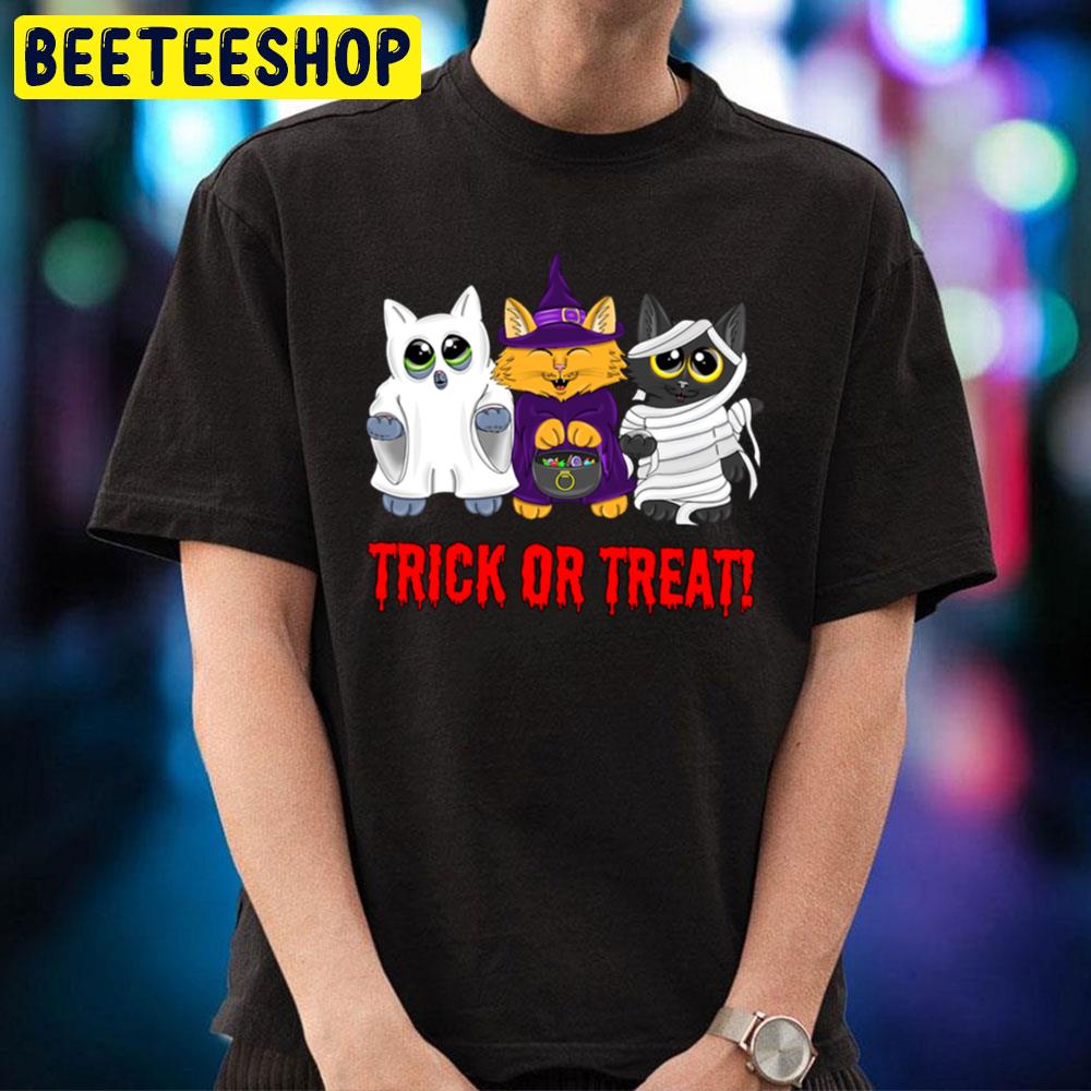 Trick Or Treat Kittens Halloween Unisex T-Shirt Trick Or Treat Kittens Halloween Unisex T-Shirt