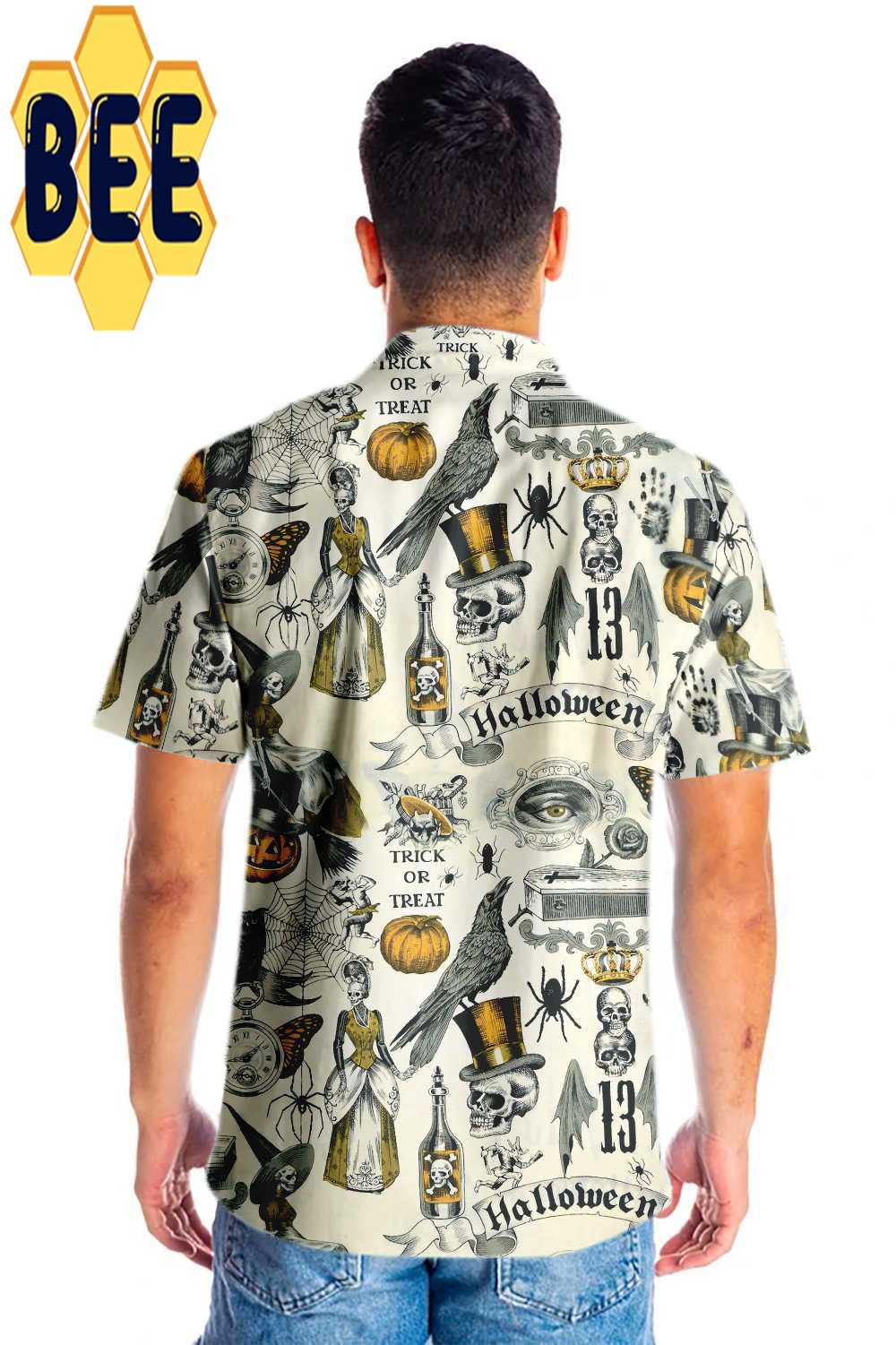 Trickery Halloween Pattern Hawaiian Shirt Trickery Halloween Pattern Hawaiian Shirt