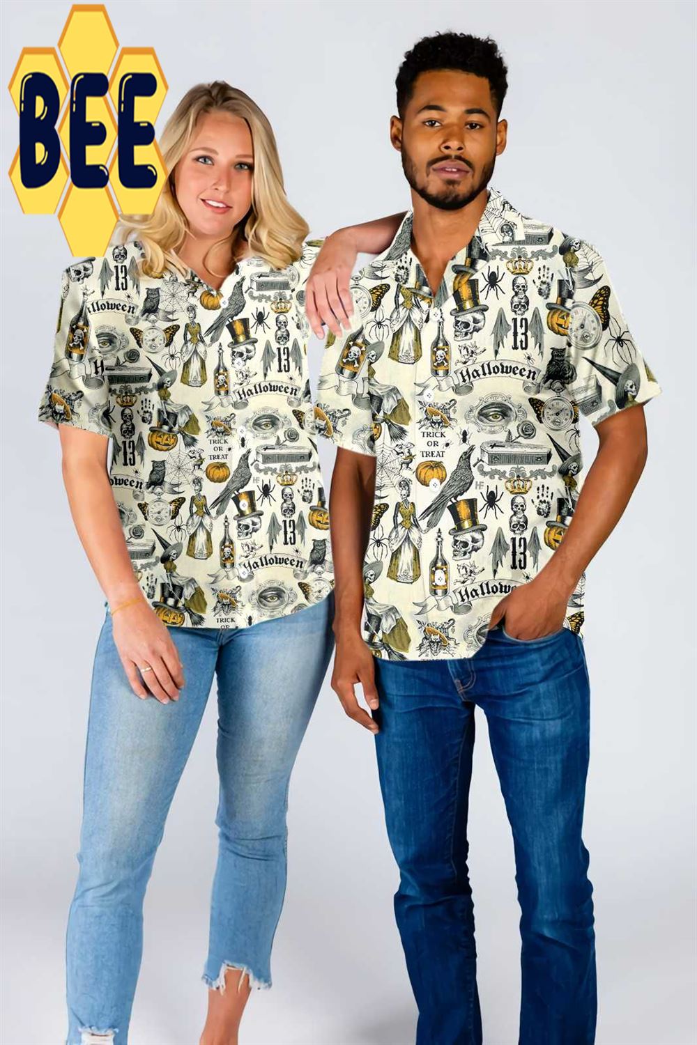 Trickery Halloween Pattern Hawaiian Shirt Trickery Halloween Pattern Hawaiian Shirt
