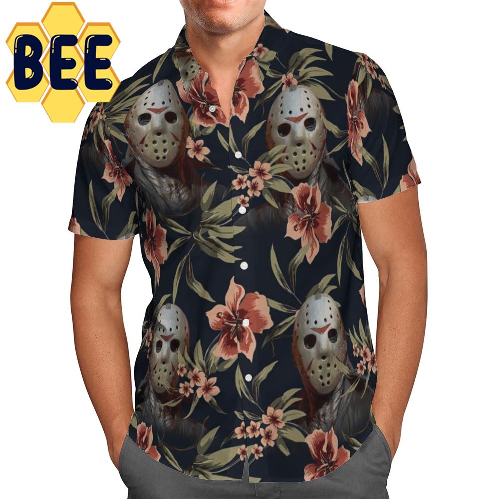 Tropical Floral Jason Voorhees Friday The 13th Horror Movie Halloween Hawaiian Shirt Tropical Floral Jason Voorhees Friday The 13th Horror Movie Halloween Hawaiian Shirt
