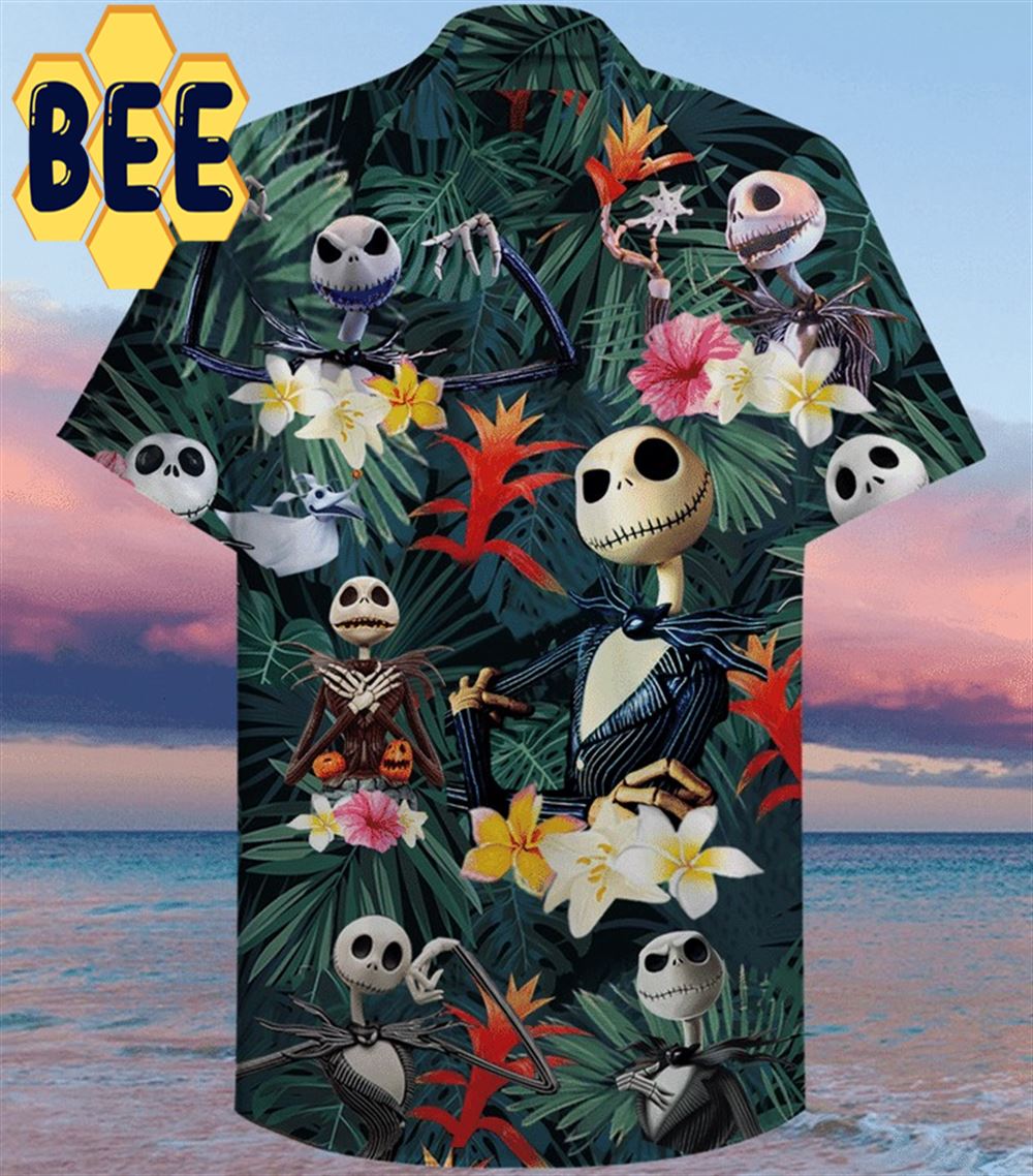 Tropical Jack Skellington Halloween Hawaiian Shirt Tropical Jack Skellington Halloween Hawaiian Shirt