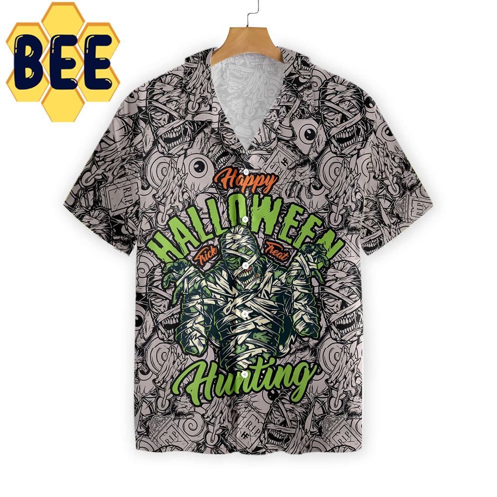 Vintage Scary Mummy Halloween Hawaiian Shirt Vintage Scary Mummy Halloween Hawaiian Shirt