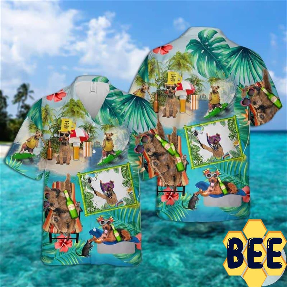 Welsh Terrier - Surfing Hawaiian Shirt Welsh Terrier - Surfing Hawaiian Shirt