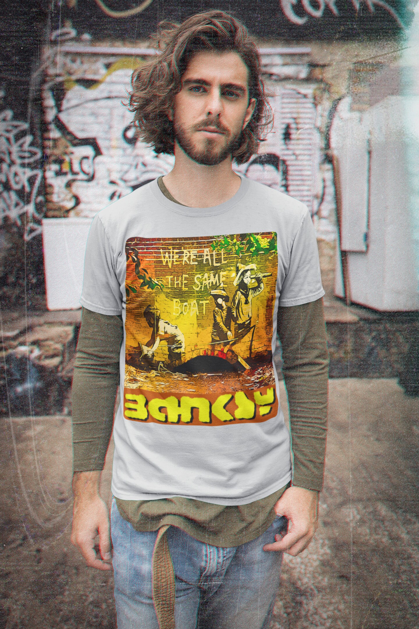 We're All Th Esame Bont Banksy Street Art Halloween Unisex T-Shirt We're All Th Esame Bont Banksy Street Art Halloween Unisex T-Shirt
