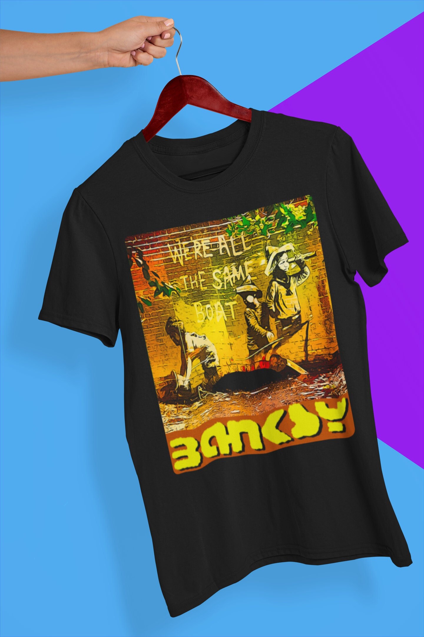 We're All Th Esame Bont Banksy Street Art Halloween Unisex T-Shirt We're All Th Esame Bont Banksy Street Art Halloween Unisex T-Shirt