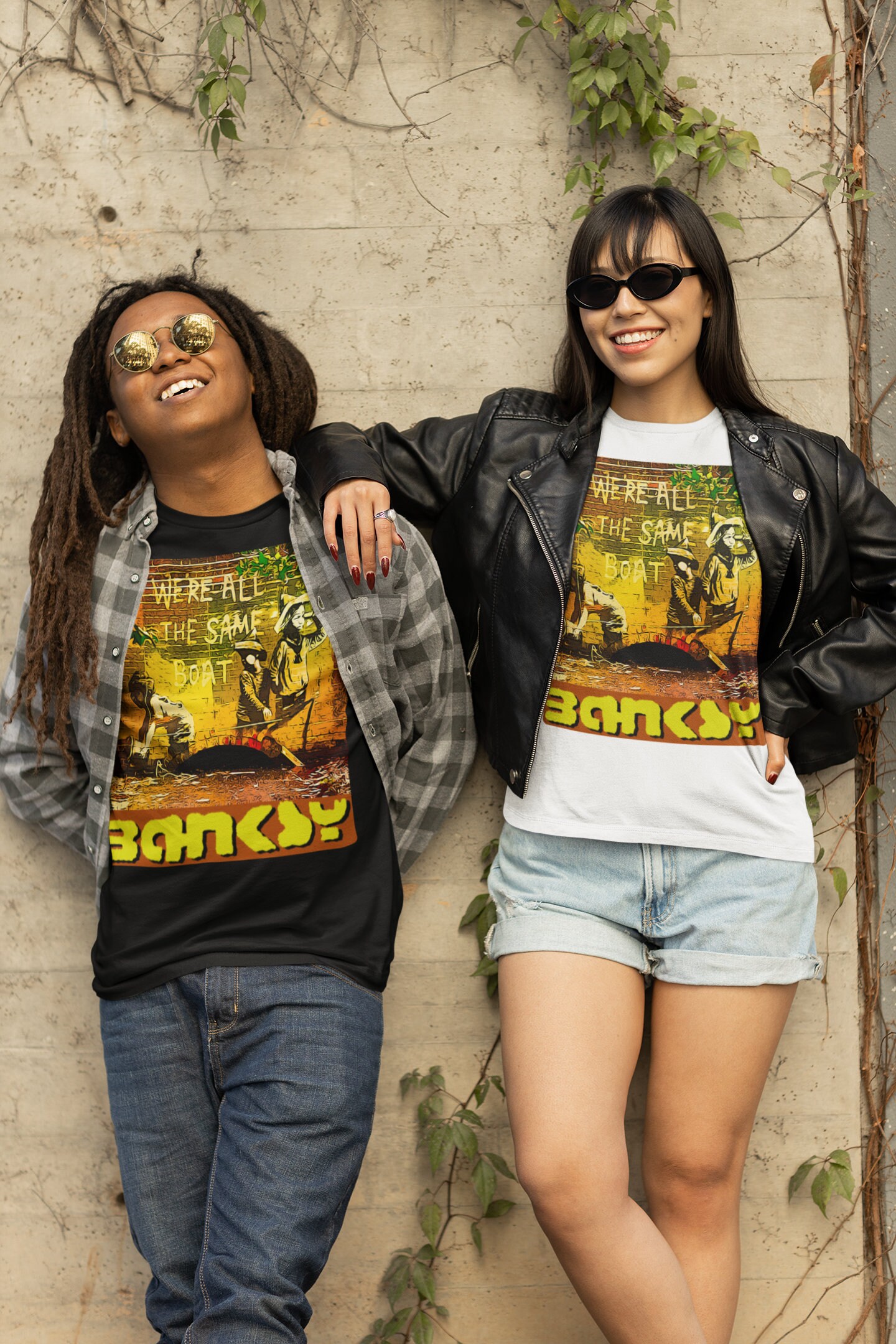 We're All Th Esame Bont Banksy Street Art Halloween Unisex T-Shirt We're All Th Esame Bont Banksy Street Art Halloween Unisex T-Shirt