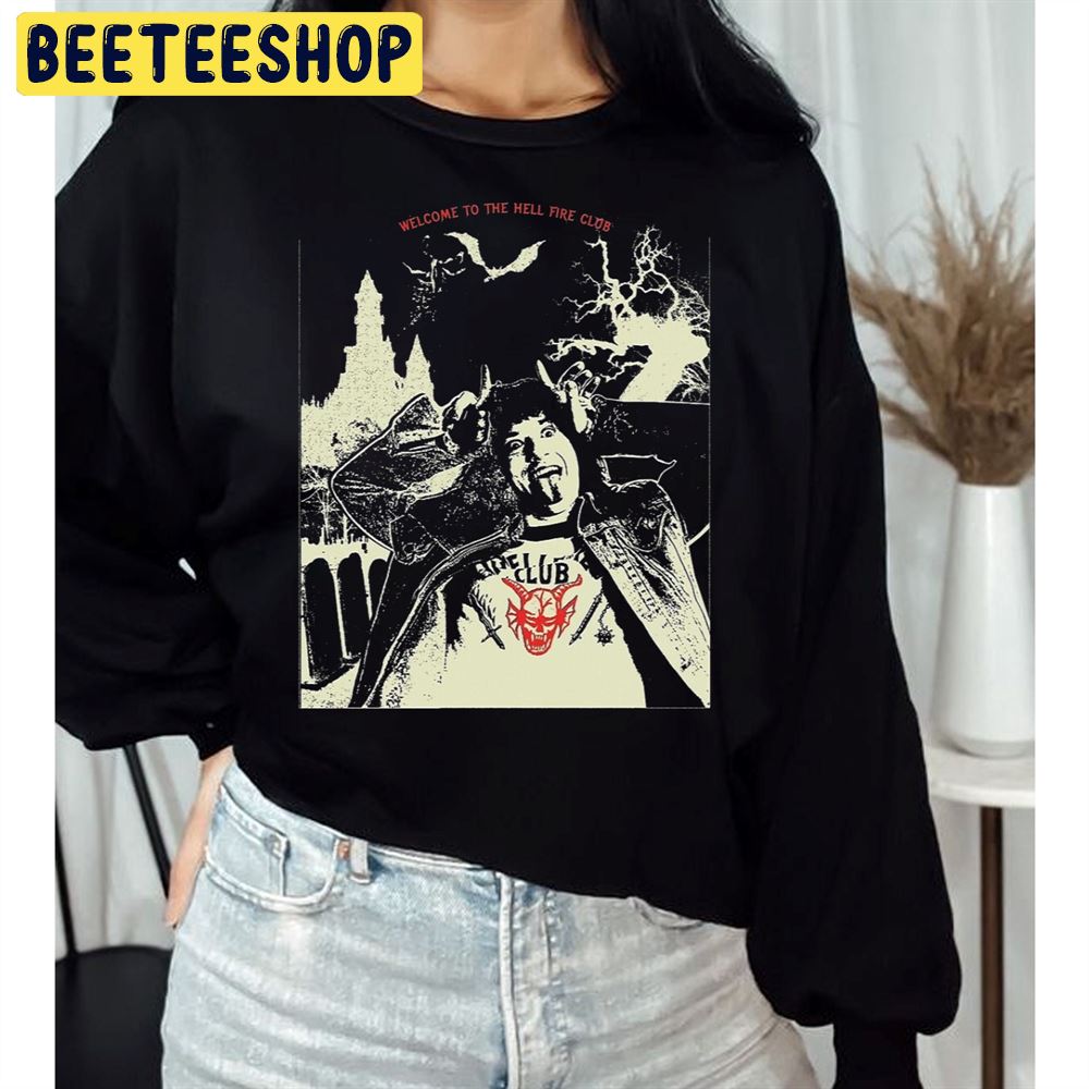 White Art Eddie Munson Stranger Things 4 90s Unisex Sweatshirt White Art Eddie Munson Stranger Things 4 90s Unisex Sweatshirt