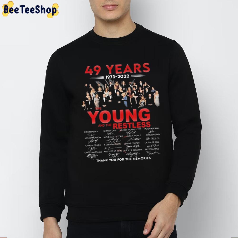 49 Years 1973 2022 The Young And The Restless Signatures Thank You For The Memories Trending Unisex T-Shirt 49 Years 1973 2022 The Young And The Restless Signatures Thank You For The Memories Trending Unisex T-Shirt