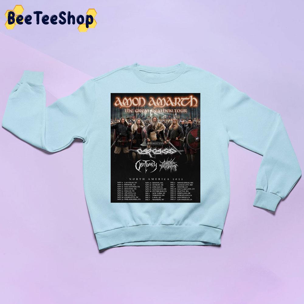Amon Amarth The Great Heathen Army North America 2022 Unisex Sweatshirt Amon Amarth The Great Heathen Army North America 2022 Unisex Sweatshirt