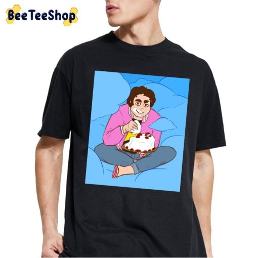 Cartoon Style Johnny Cash Eating Cake Trending Unisex T-Shirt