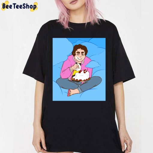 Cartoon Style Johnny Cash Eating Cake Trending Unisex T-Shirt