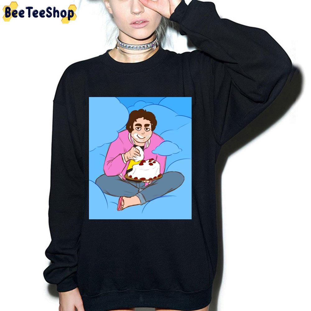 Cartoon Style Johnny Cash Eating Cake Trending Unisex T-Shirt Cartoon Style Johnny Cash Eating Cake Trending Unisex T-Shirt