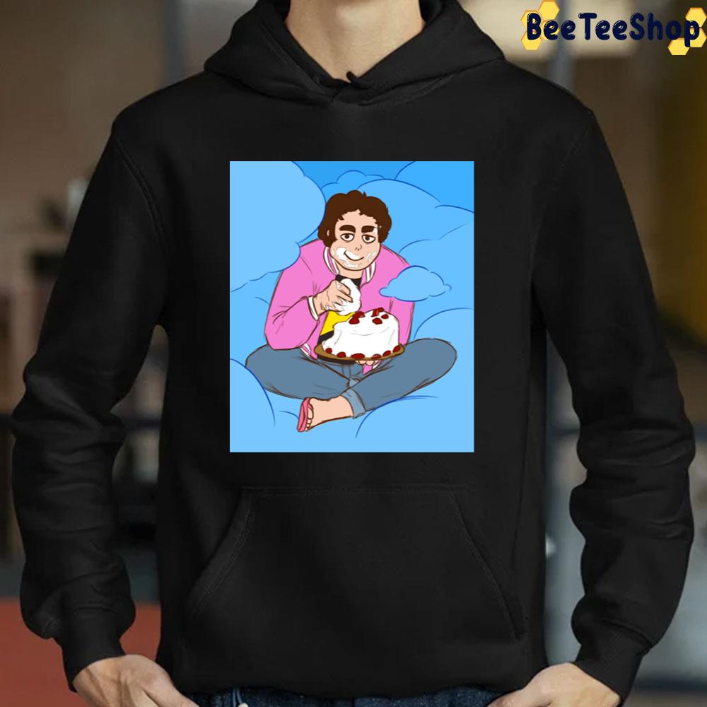 Cartoon Style Johnny Cash Eating Cake Trending Unisex T-Shirt Cartoon Style Johnny Cash Eating Cake Trending Unisex T-Shirt