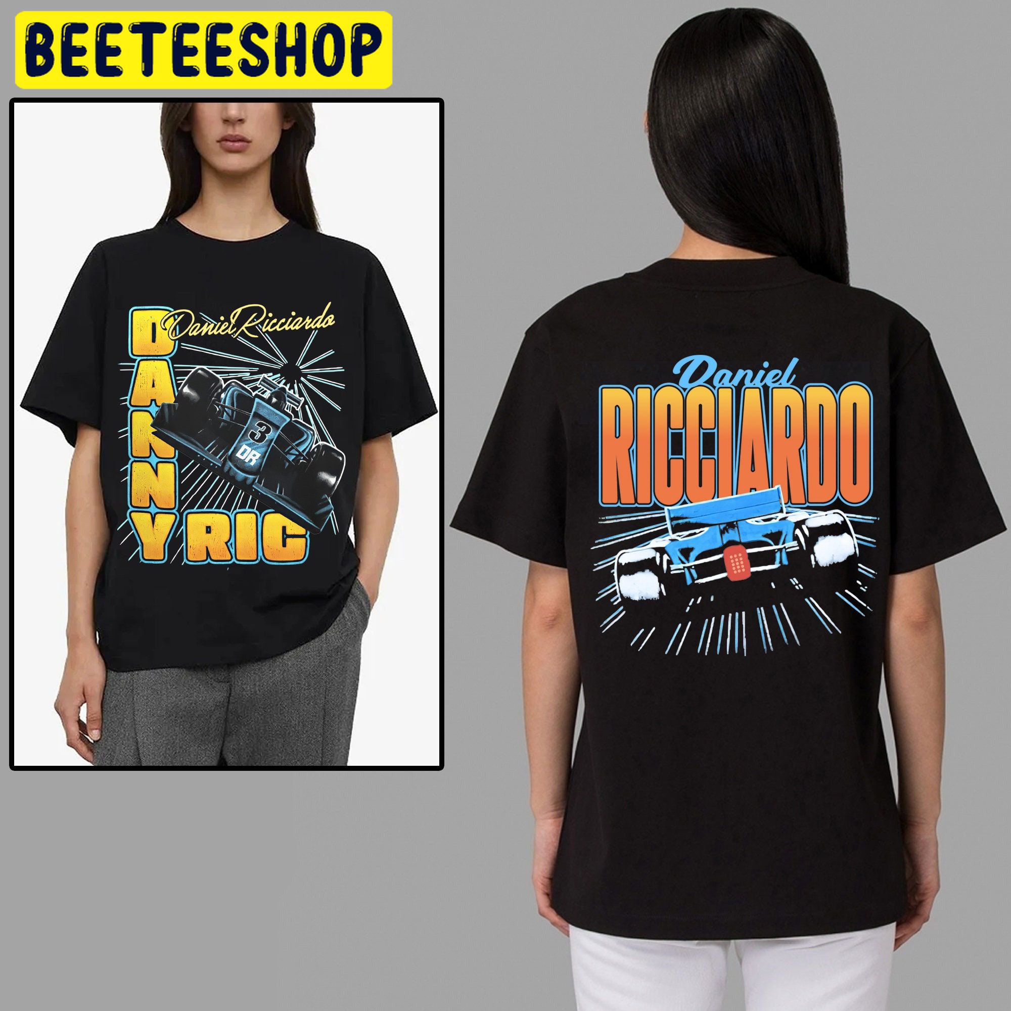 Daniel Ricciardo Racing Vintage 90s Trending Double Sided Unsiex T-Shirt Daniel Ricciardo Racing Vintage 90s Trending Double Sided Unsiex T-Shirt