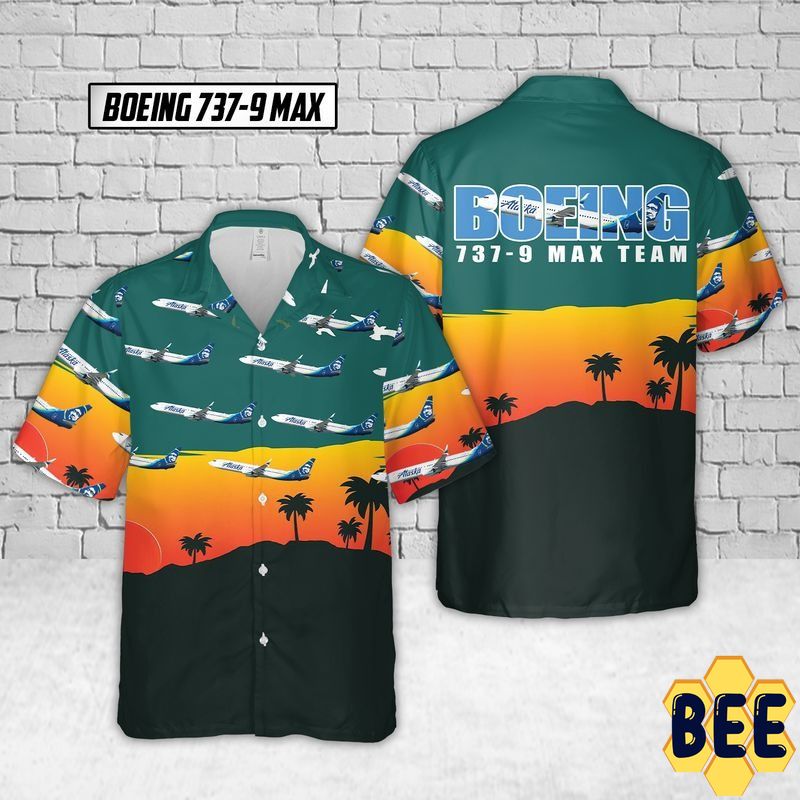 Alaska Airlines Boeing 737-9 Max Team Trending Hawaiian Shirt Alaska Airlines Boeing 737-9 Max Team Trending Hawaiian Shirt