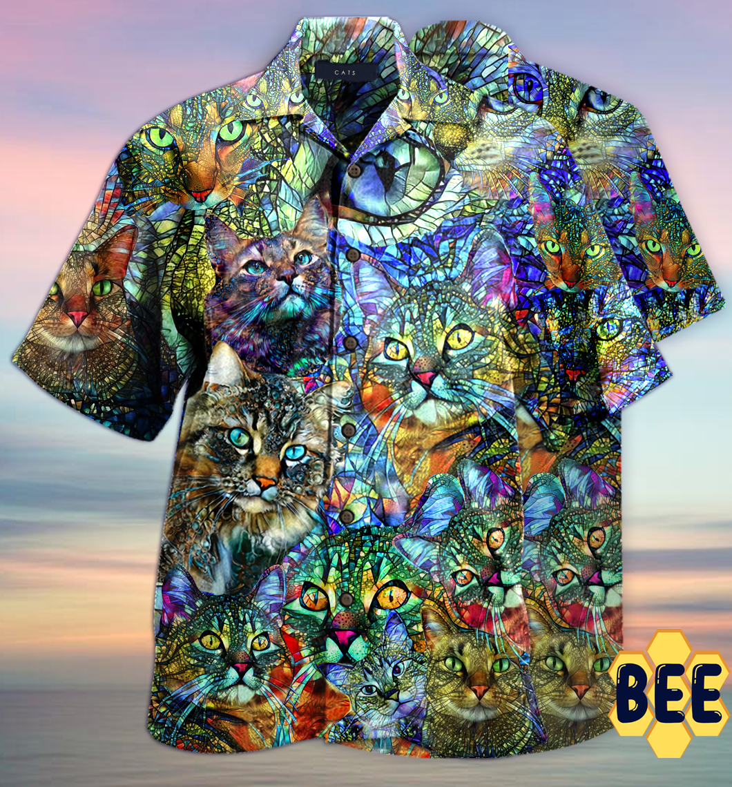 Amazing Kaleidoscope Cat Trending Hawaiian Shirt Amazing Kaleidoscope Cat Trending Hawaiian Shirt