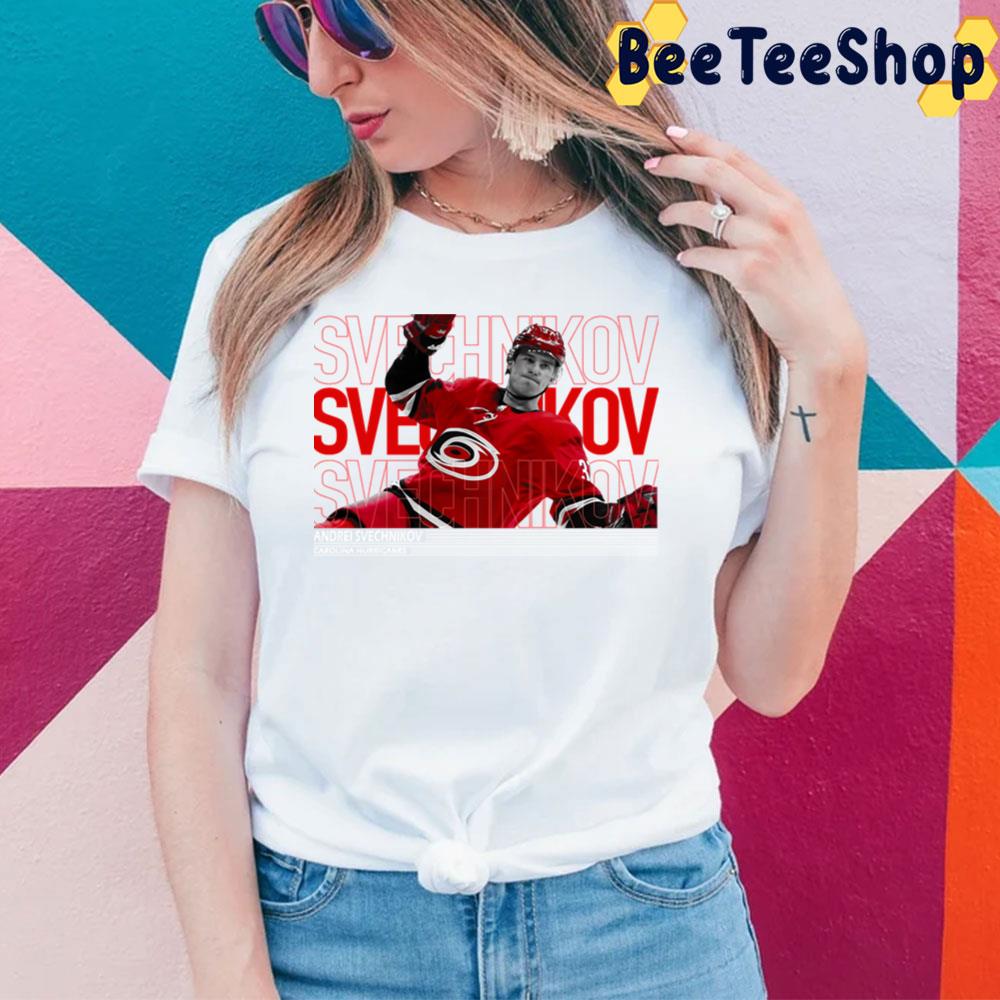 Andrei Svechnikov Typography Carolina Hurricanes Hockey Unisex T-Shirt Andrei Svechnikov Typography Carolina Hurricanes Hockey Unisex T-Shirt