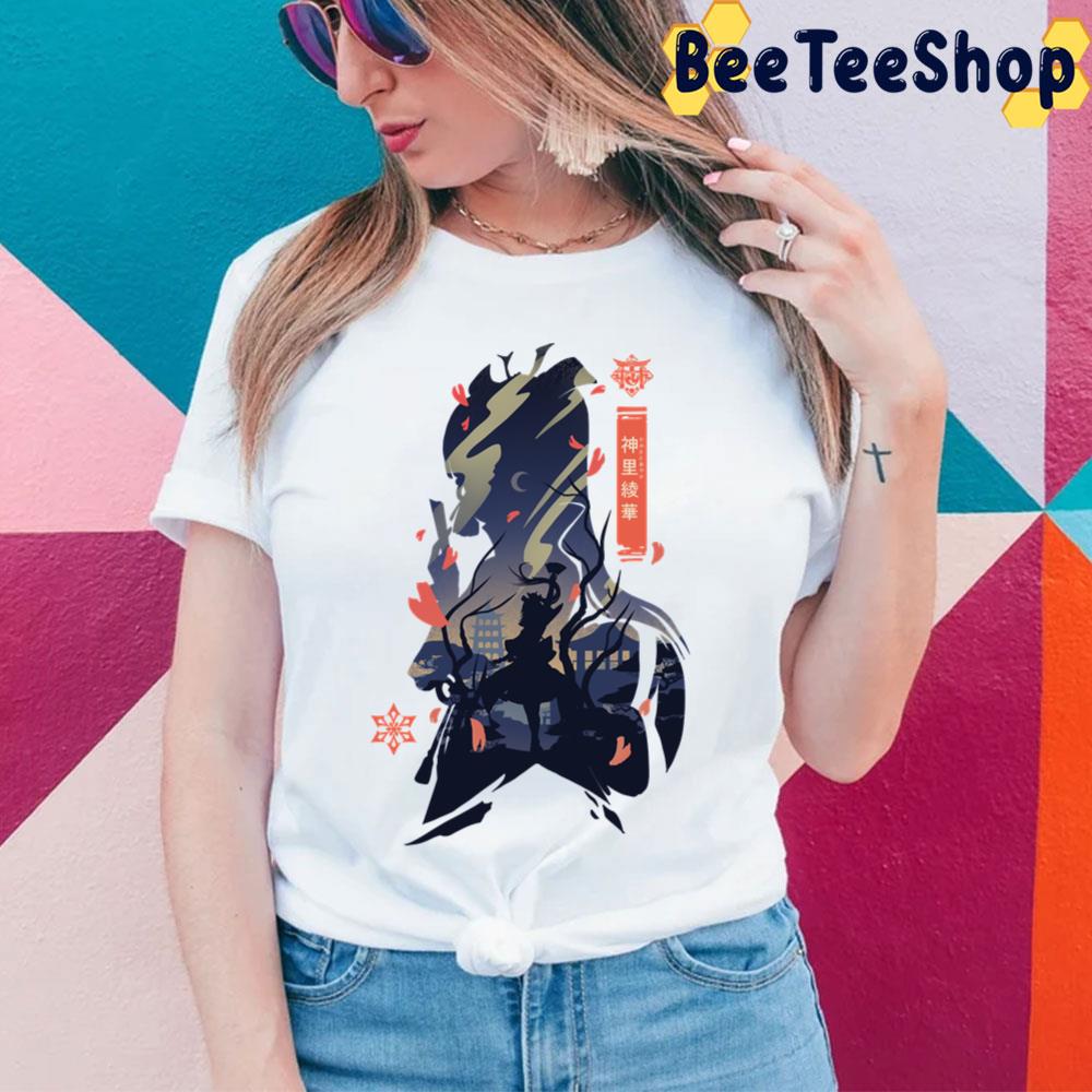 Art Ayaka Kamisato Genshin Impact Game Trending Unisex T-Shirt Art Ayaka Kamisato Genshin Impact Game Trending Unisex T-Shirt