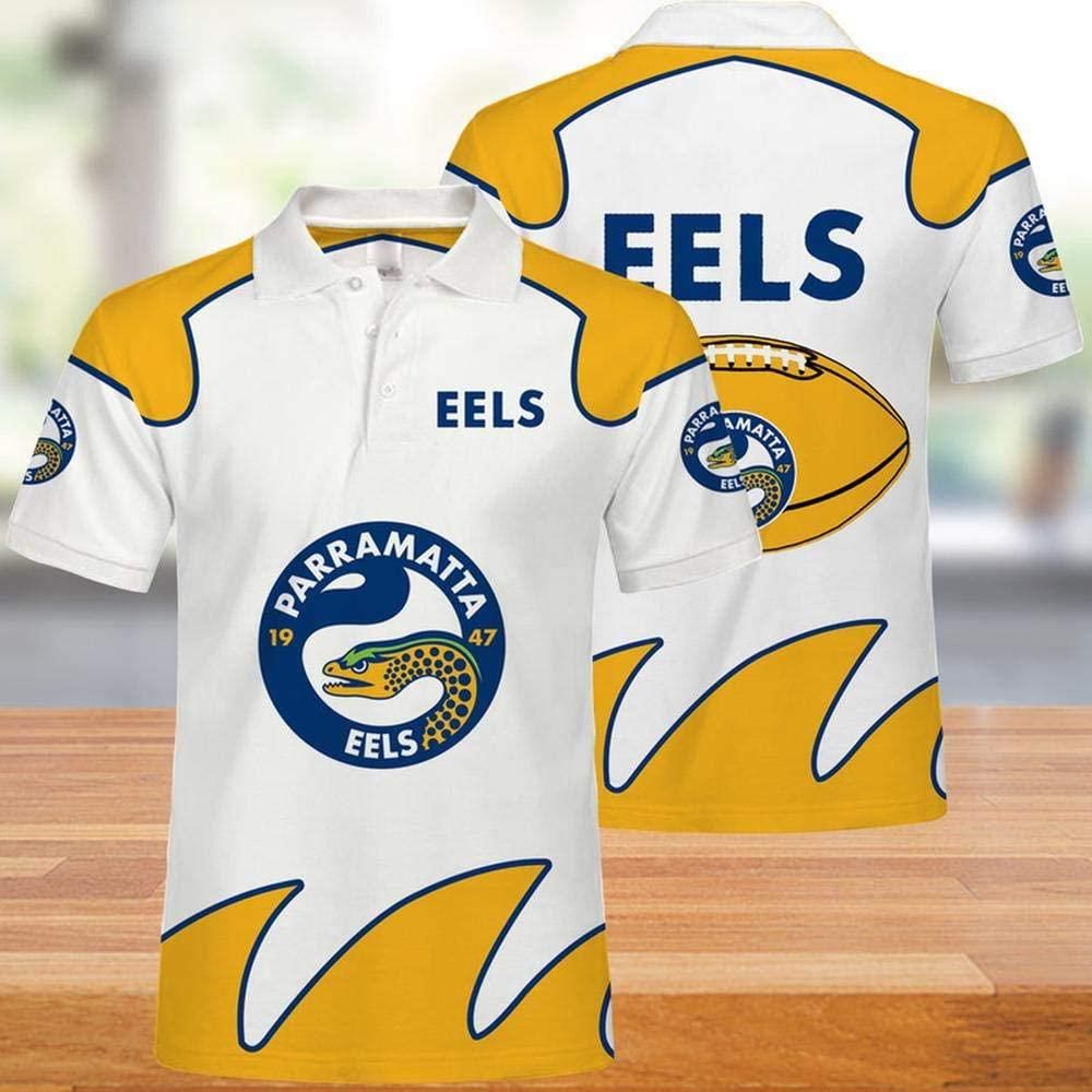 Art Nrl Parramatta Eels Casual Summer Short Polo Shirt Art Nrl Parramatta Eels Casual Summer Short Polo Shirt