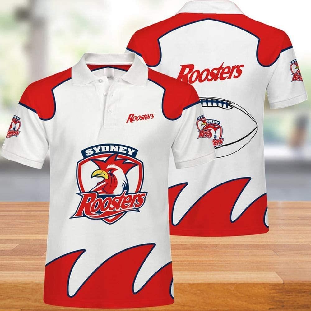 Art Nrl Sydney Roosters Casual Summer Short Polo Shirt Art Nrl Sydney Roosters Casual Summer Short Polo Shirt