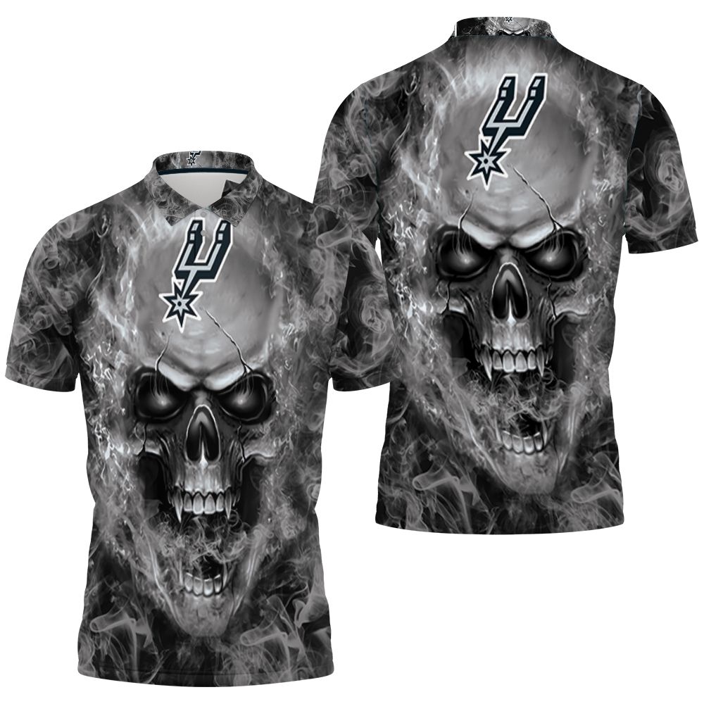 Art San Antonio Spurs Nba Fans Skull 3D All Over Print Polo Shirt Art San Antonio Spurs Nba Fans Skull 3D All Over Print Polo Shirt