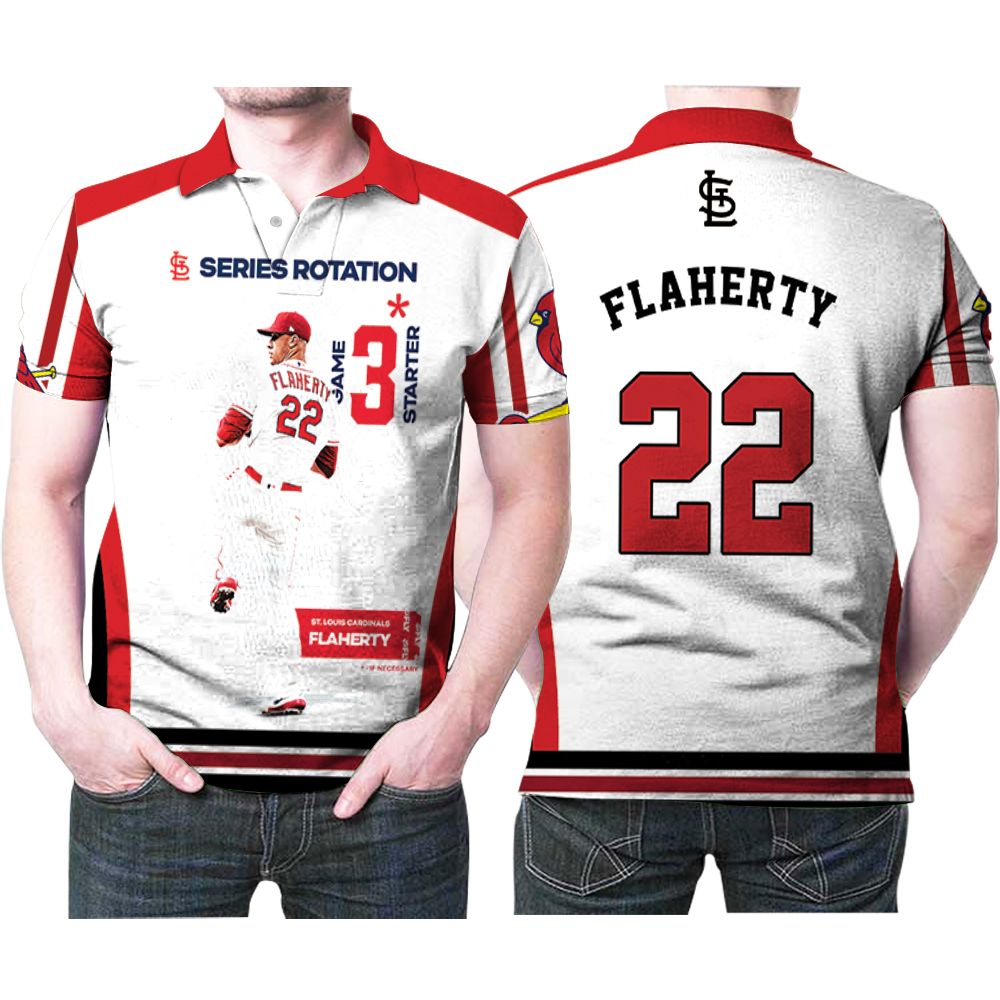 Art St Louis Cardinals Jack Flaherty 22 Series Rotation Legend Player Polo Shirt Art St Louis Cardinals Jack Flaherty 22 Series Rotation Legend Player Polo Shirt